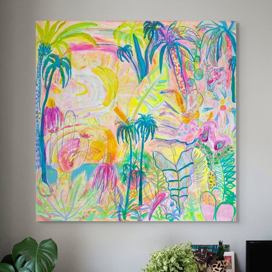 Canvas print of "Summer On My Mind" by Printumo featuring vibrant, colorful summer-themed artwork on high-quality canvas.