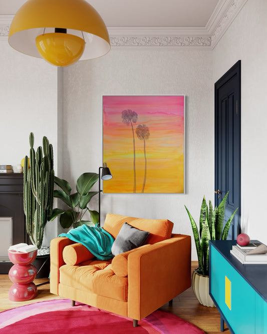 Colorful canvas print titled "Breeze On The Boulevard" by Printumo, featuring vibrant street scene artwork on a high-quality canvas.