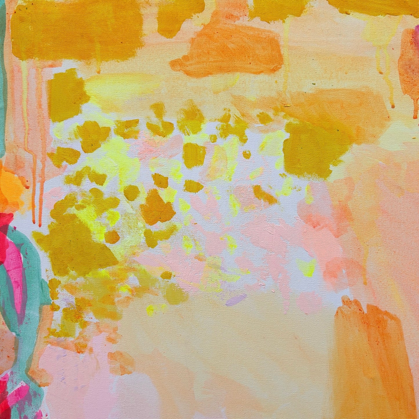 Kathryn Sillince Artist's "So Many Things To Look Forward To" 90cm x 90cm abstract art print on canvas.