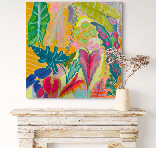 'The Yellow Shutter' 80cm x 80cm - Kathryn Sillince Artist