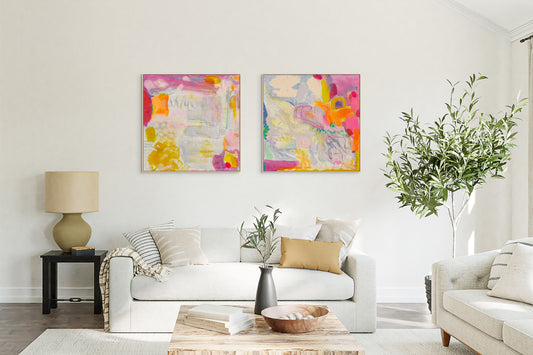 ABSTRACT PRINT SET: 'Like Jello On Springs' & 'On The Side' - Kathryn Sillince Artist