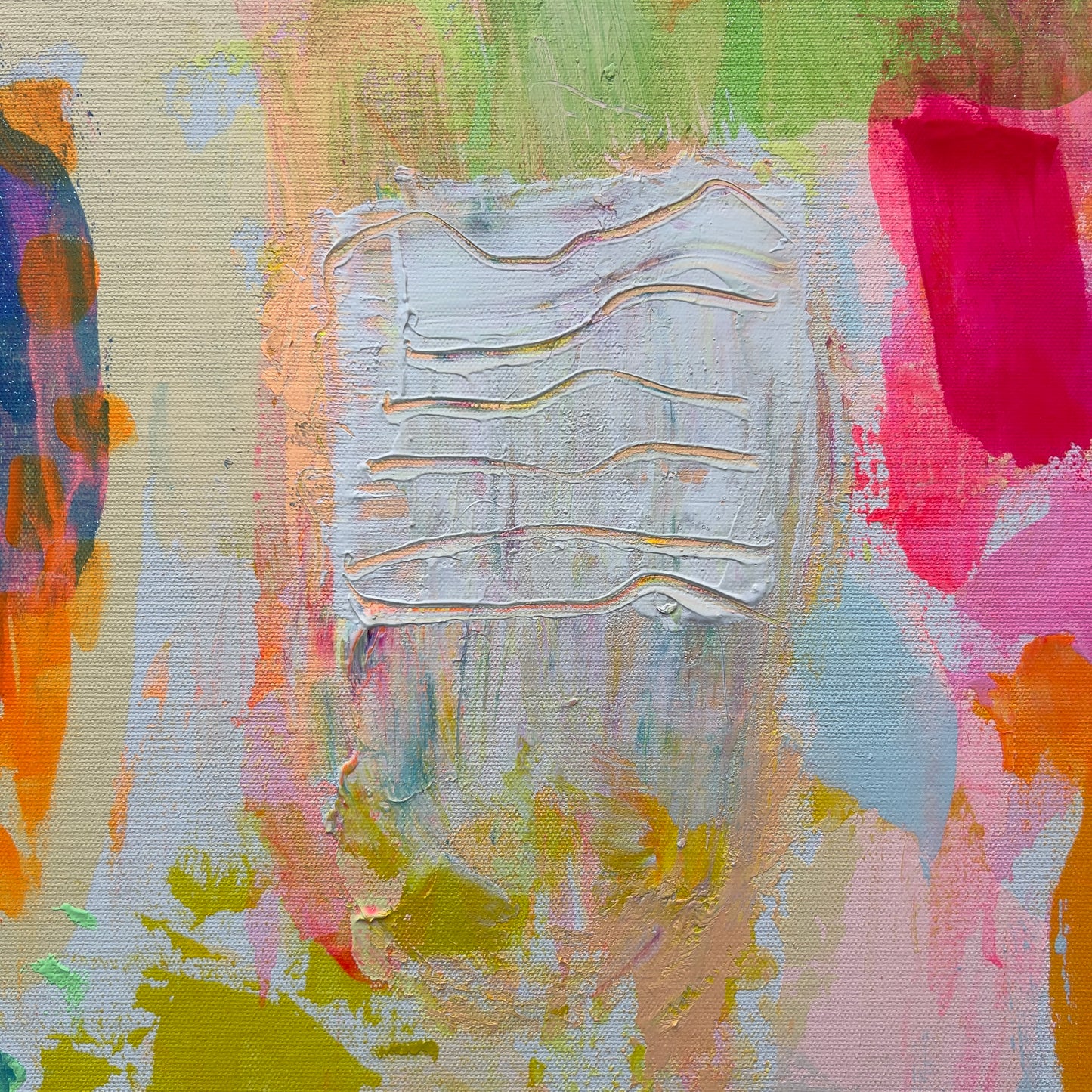 Abstract art with colorful brush strokes on a textured surface
