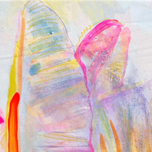 'Peachy Banana Dreams' 72cm x 72cm - Kathryn Sillince Artist