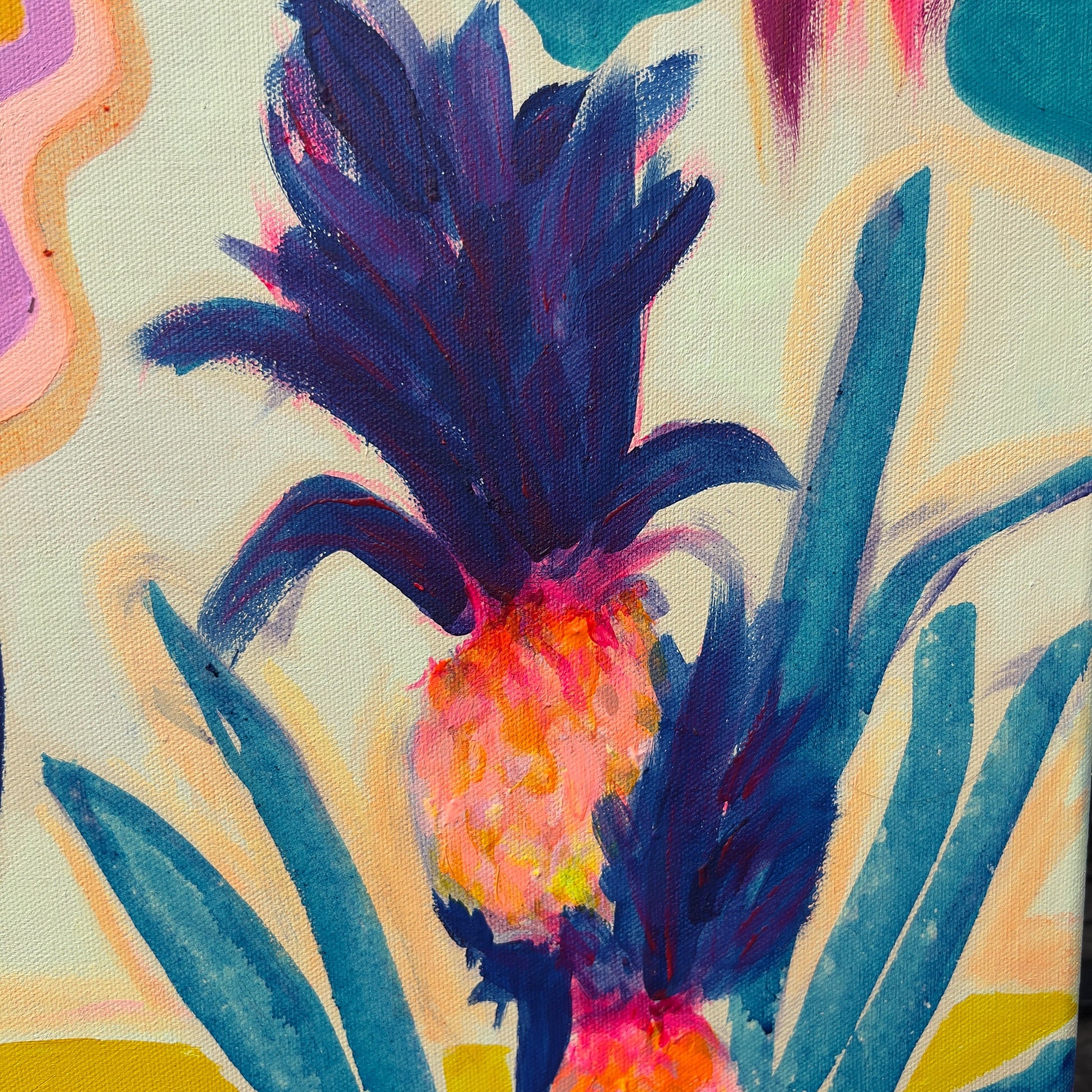 Alocasia Study V artwork by Kathryn Sillince, featuring detailed botanical illustration in vibrant colors, 61cm x 71cm.