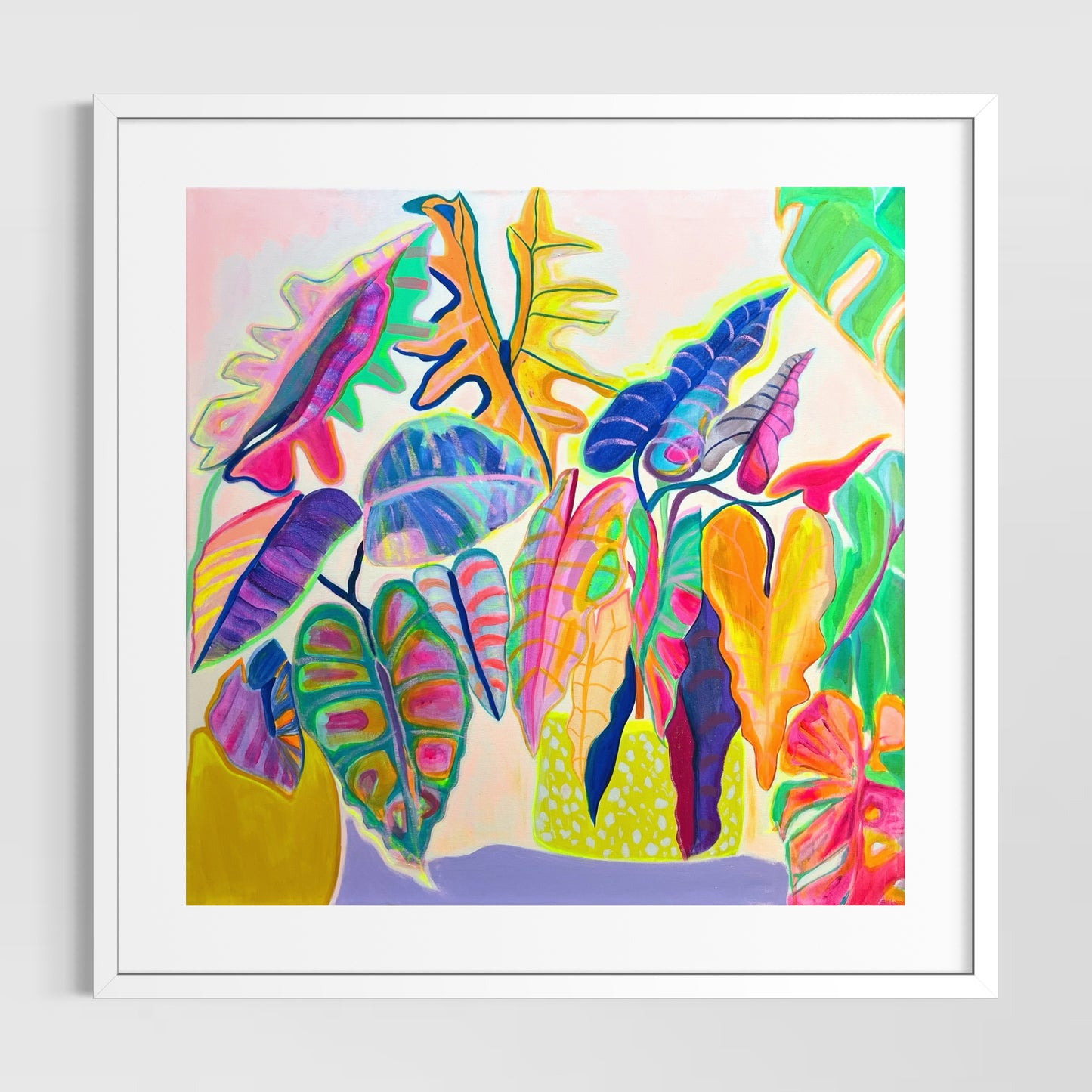Alocasia Revelation paper print by Kathryn Sillince Artist featuring detailed botanical illustration of Alocasia plant leaves.