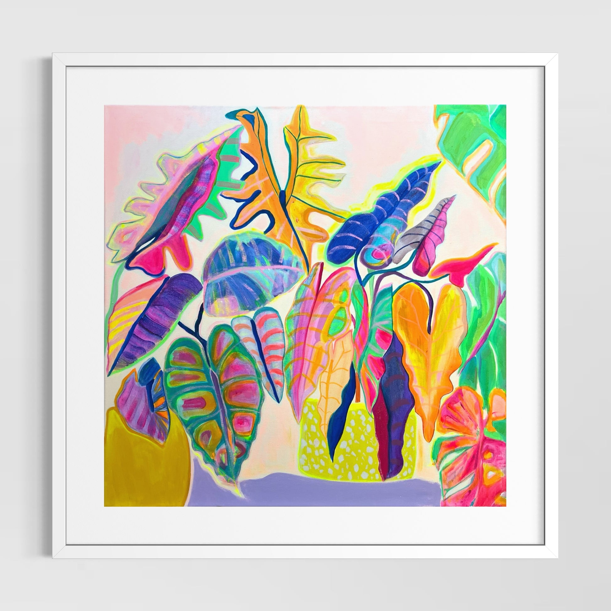 Alocasia Revelation paper print by Kathryn Sillince Artist featuring detailed botanical illustration of Alocasia plant leaves.