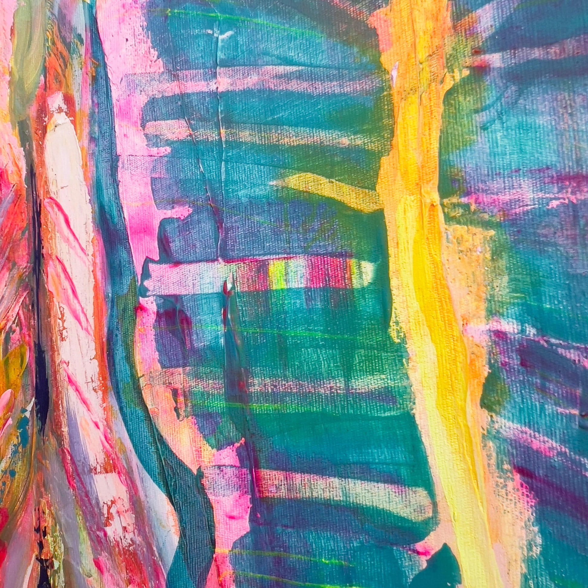 'Three Alocasia Leaves' 41cm x 41cm - Kathryn Sillince Artist