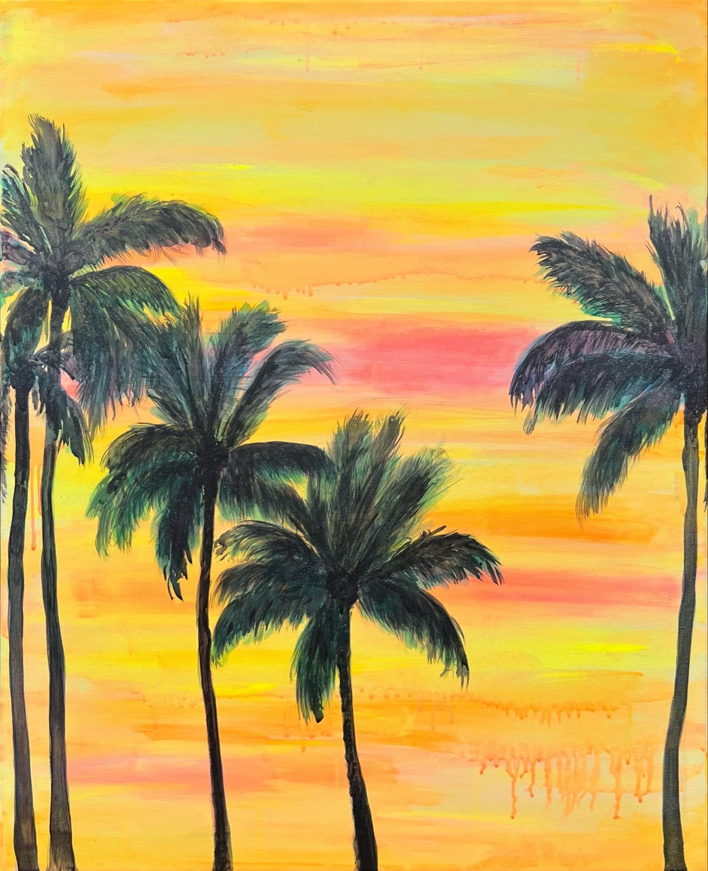 Palms In The Sunset Glow 66cm x 81cm