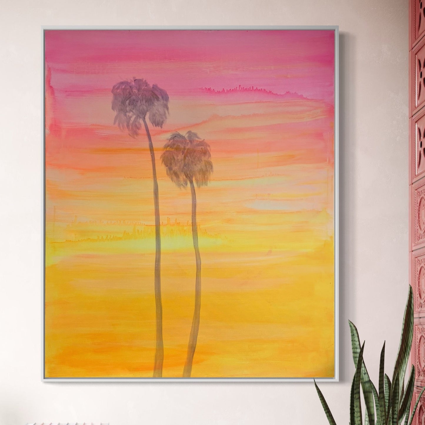 Colorful "Breeze On The Boulevard" canvas print by Printumo featuring a scenic urban street scene with vibrant artwork.