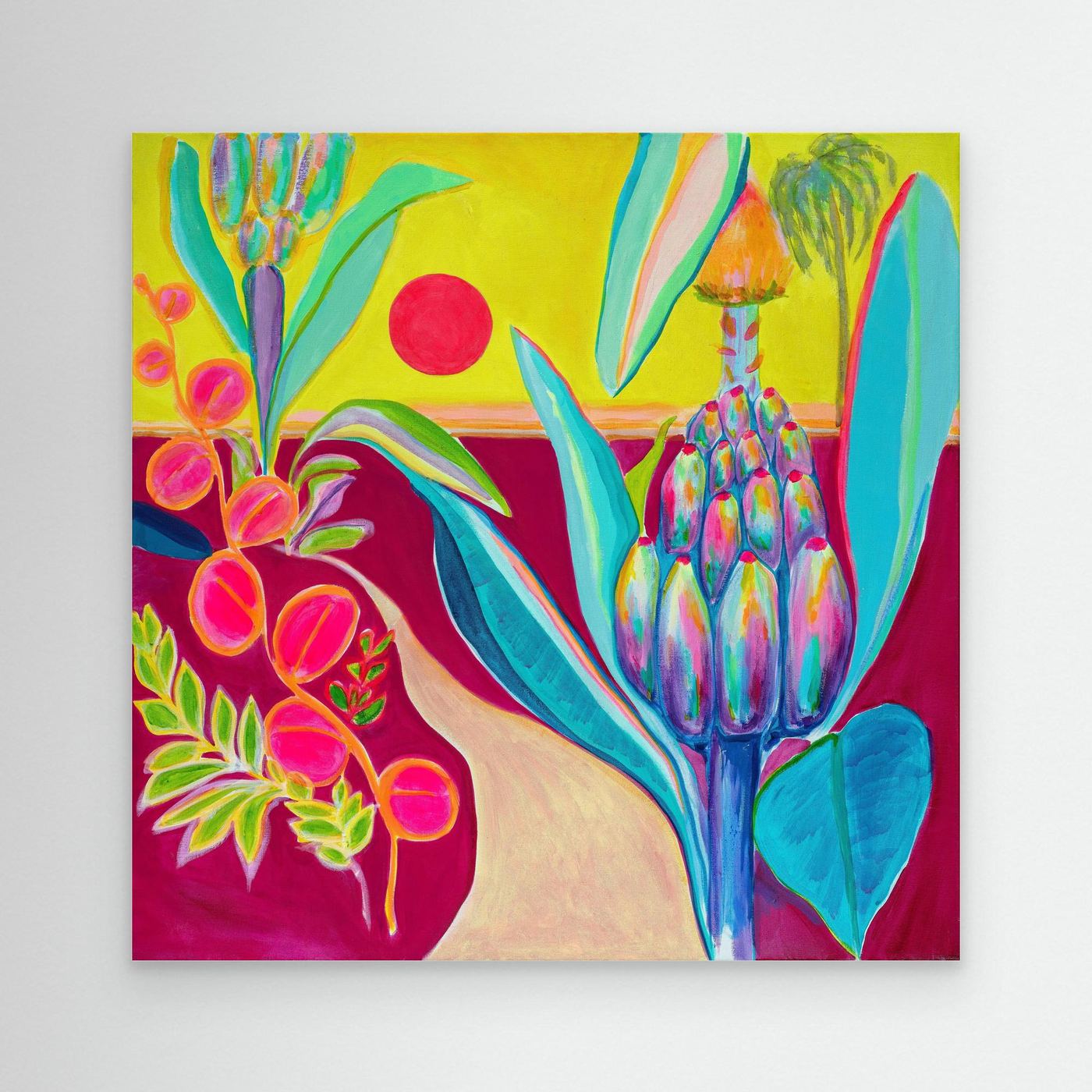 Canvas print titled "The Path Into Summer" by Printumo featuring a scenic summer landscape with a peaceful pathway through nature.