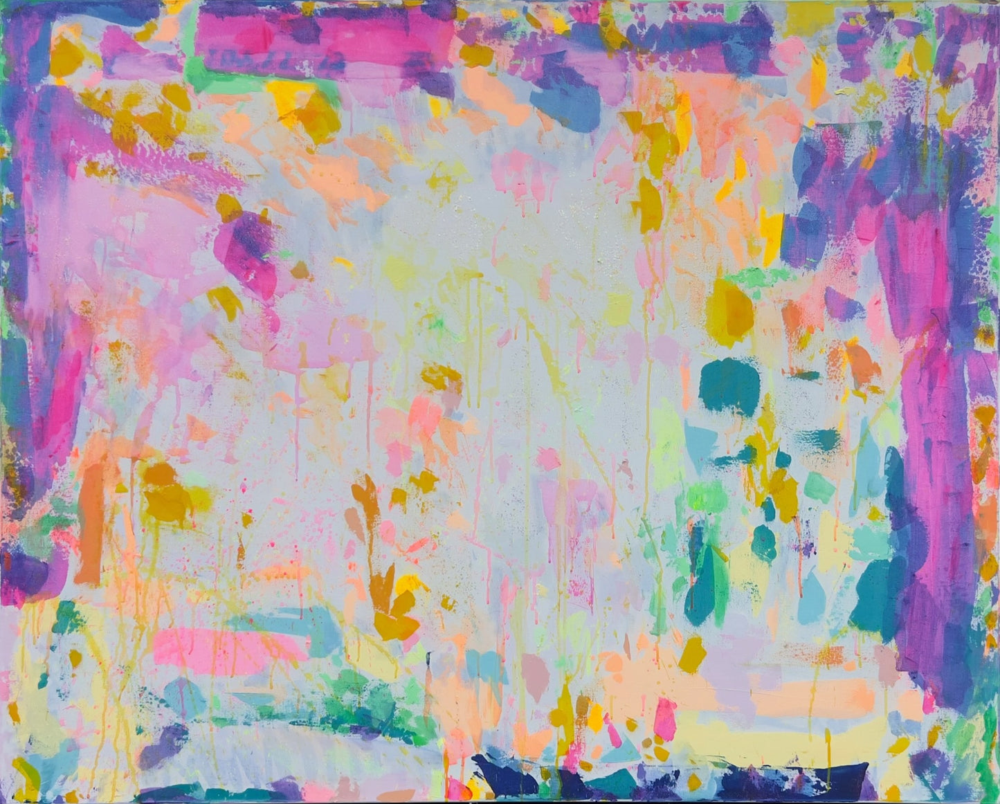 Eternal Optimism artwork by Kathryn Sillince, 153cm x 123cm, vibrant abstract painting with bold colors and dynamic brushstrokes.