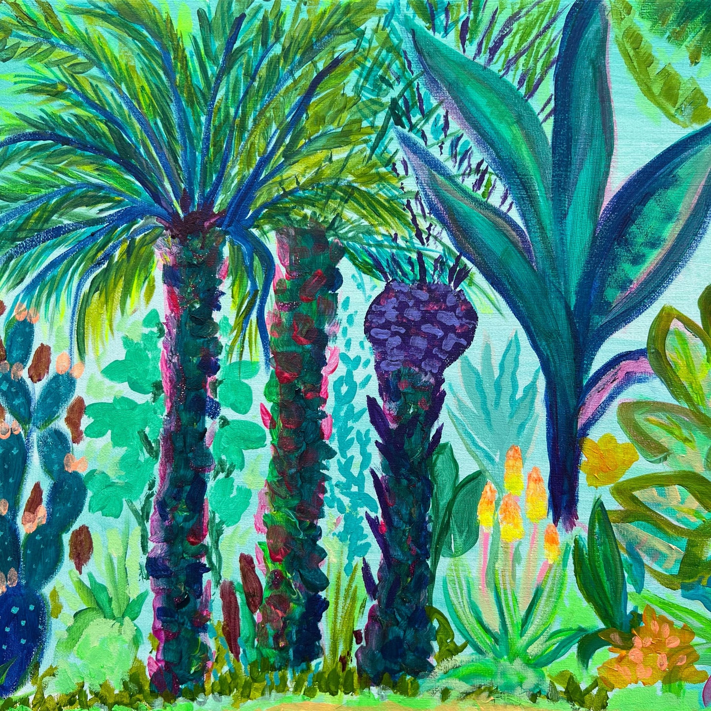 Pink Shadows By The Pool 153cm x 77cm