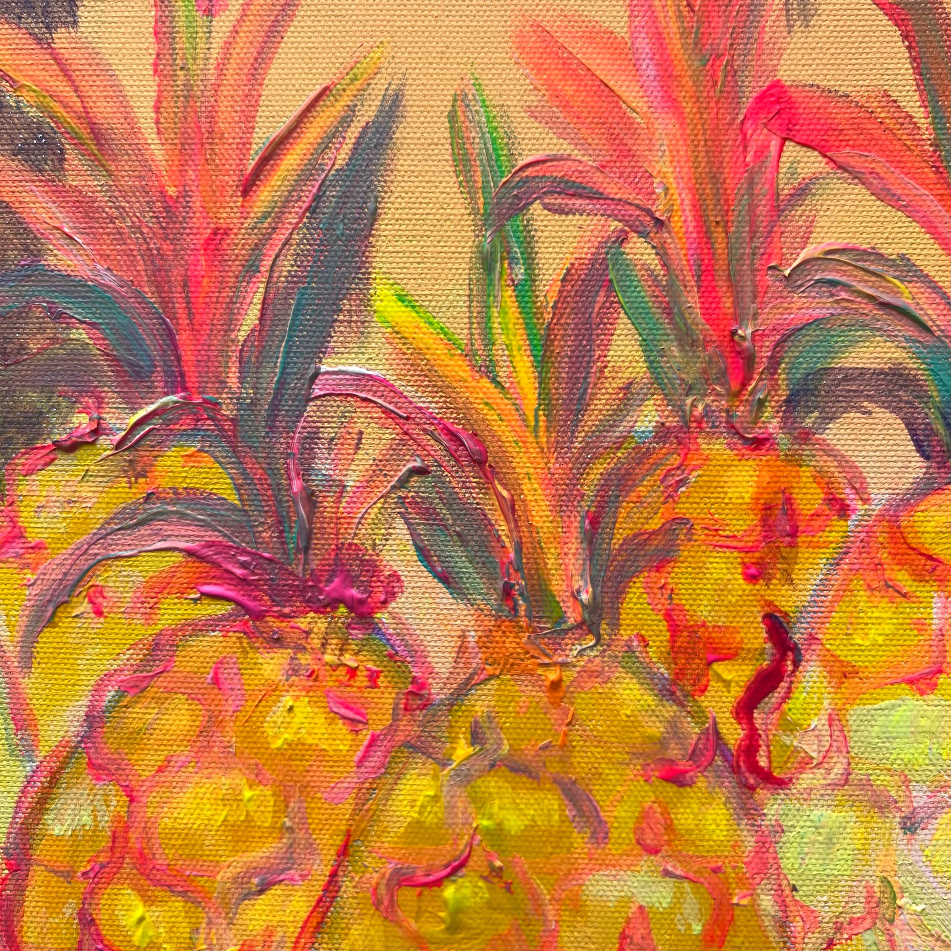 Colorful paper print of ananas by Kathryn Sillince, showcasing vibrant tropical fruit artwork from Marsxallok Market collection.