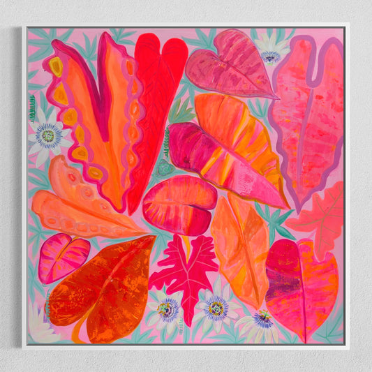 Kathryn Sillince Artist 'Better Together' 102cm x 102cm abstract artwork with vibrant colors on canvas.