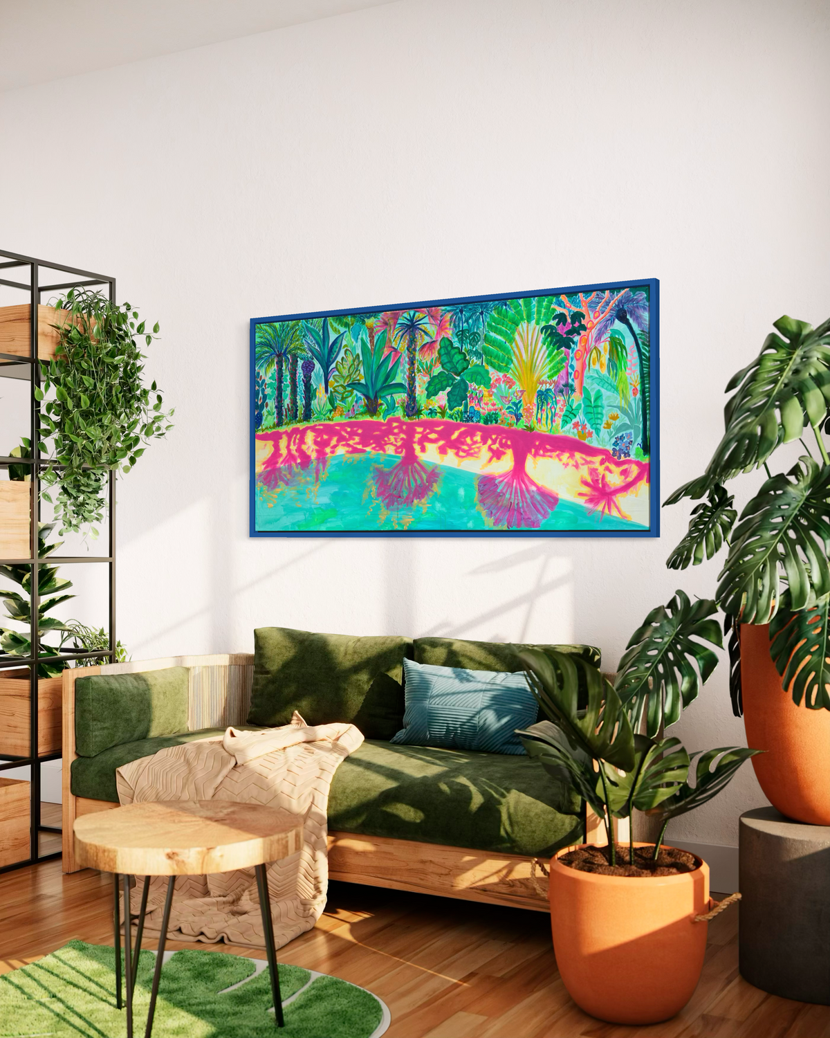 Pink Shadows By The Pool 153cm x 77cm