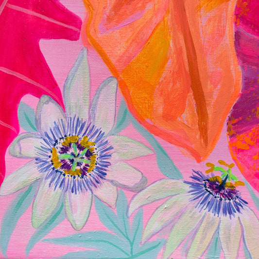 Kathryn Sillince Artist 'Better Together' framed 102cm x 102cm abstract artwork with vibrant colors and textured brushstrokes.