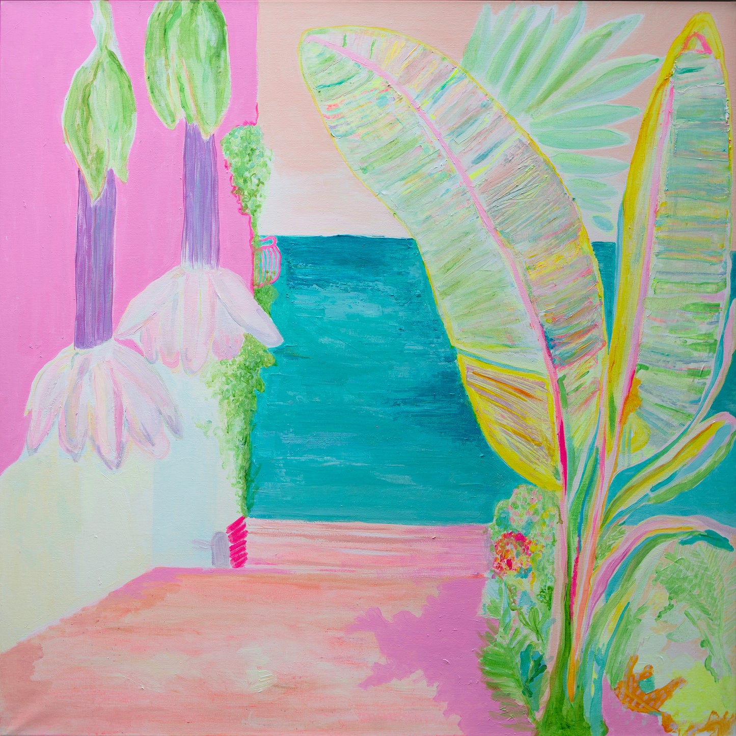 Canvas print titled "Vacation Anticipation" by Kathryn Sillince, featuring a vibrant, scenic travel-inspired artwork for home decor.
