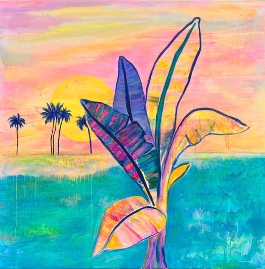 Between Sun And Sea  123cm x 123cm - Kathryn Sillince Artist