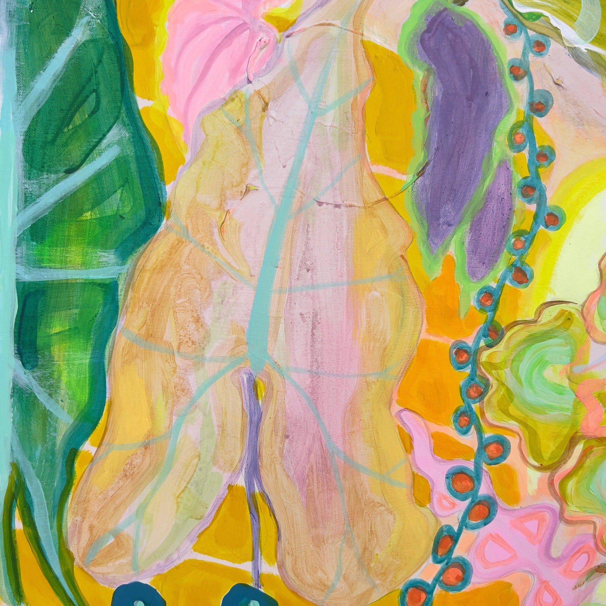 'The Yellow Shutter' 80cm x 80cm - Kathryn Sillince Artist