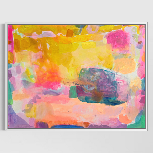 Summer Electric artwork by Kathryn Sillince, 122cm x 92cm, colorful abstract painting on canvas.
