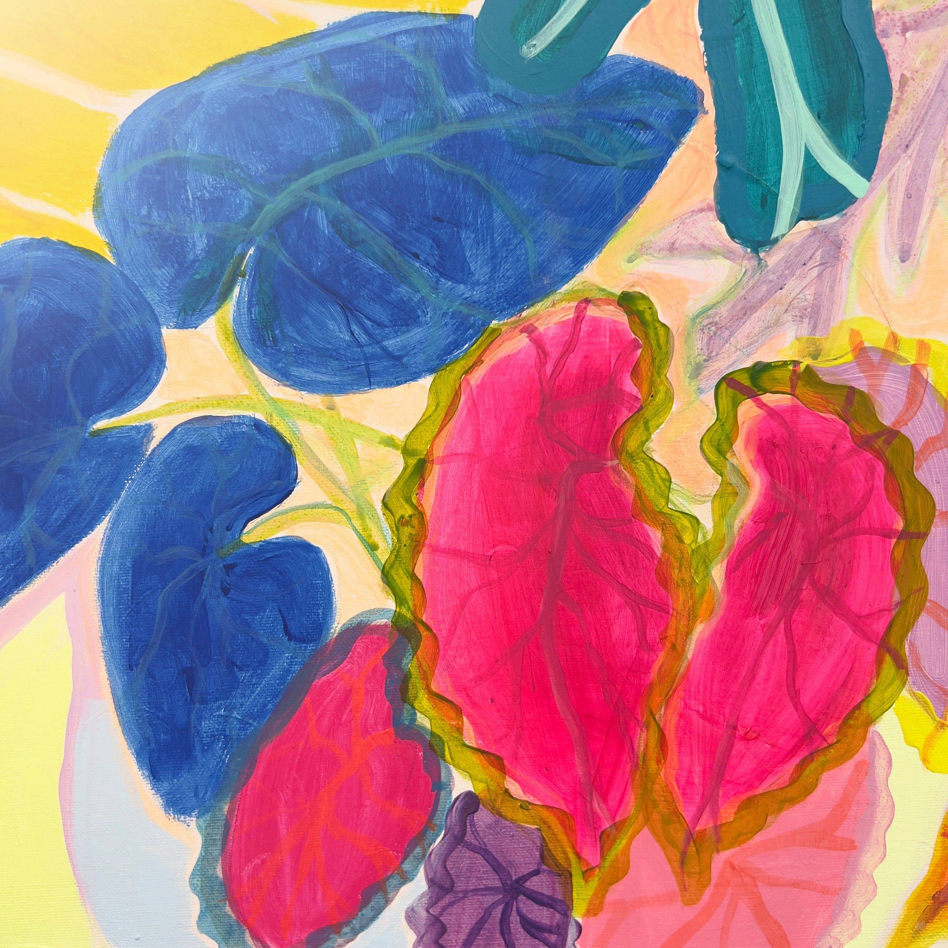 'The Yellow Shutter' 80cm x 80cm - Kathryn Sillince Artist