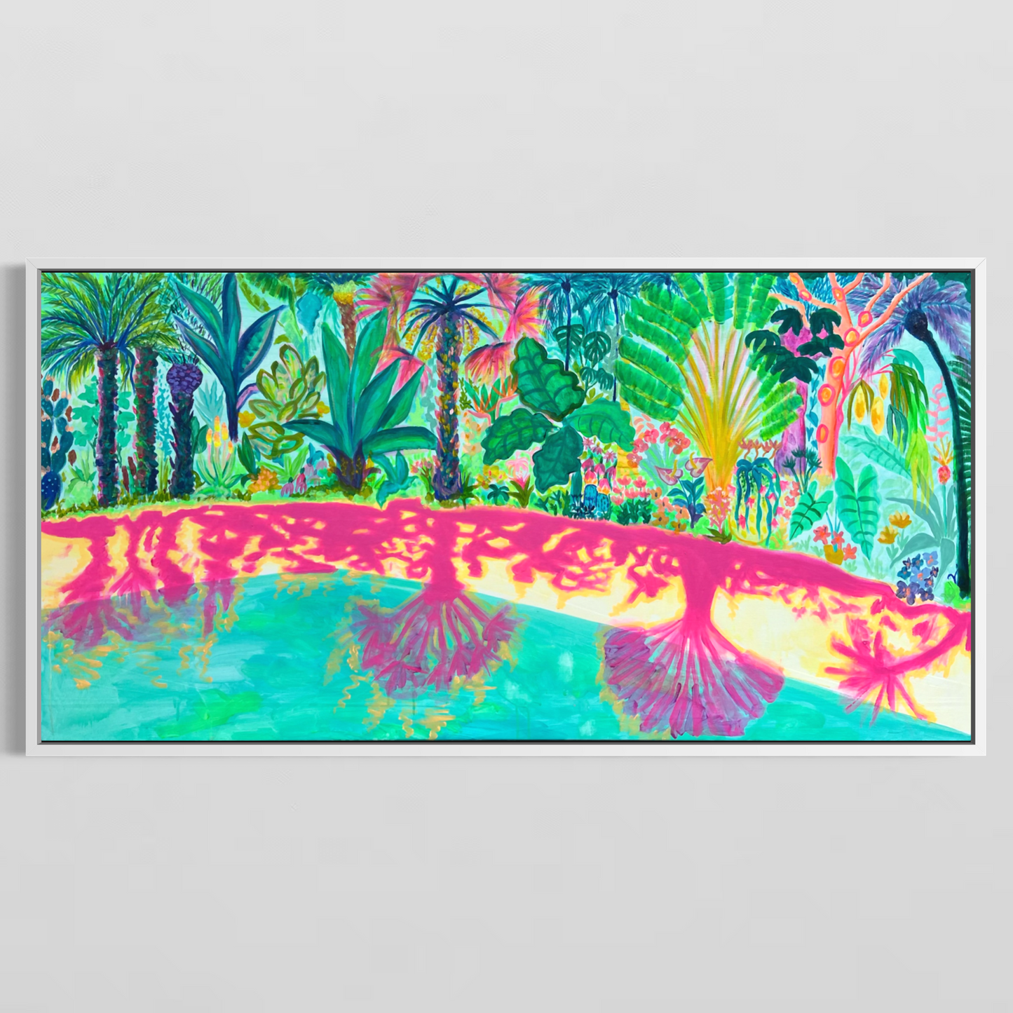 Pink Shadows By The Pool 153cm x 77cm