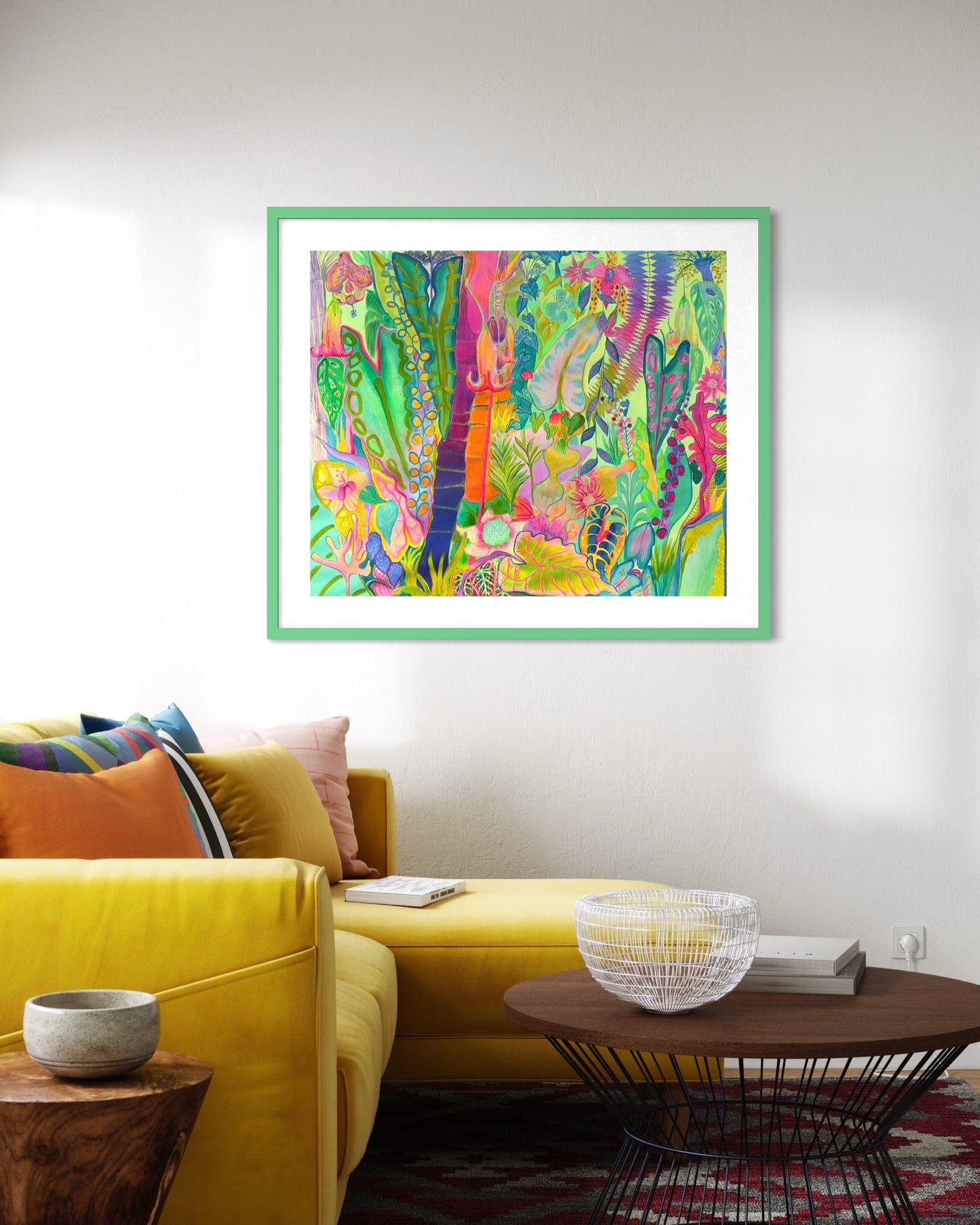 Equatorial Goldenhour paper print by Kathryn Sillince Artist featuring a vibrant sunset scene with warm, golden tones and detailed landscape.