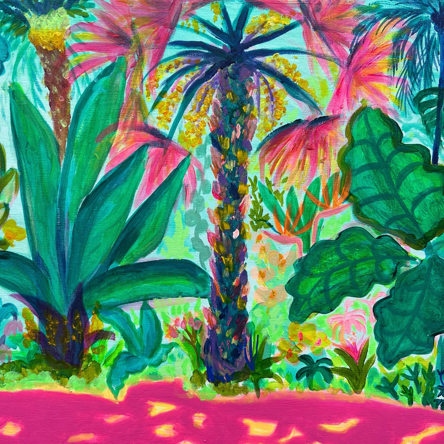 Pink Shadows By The Pool 153cm x 77cm