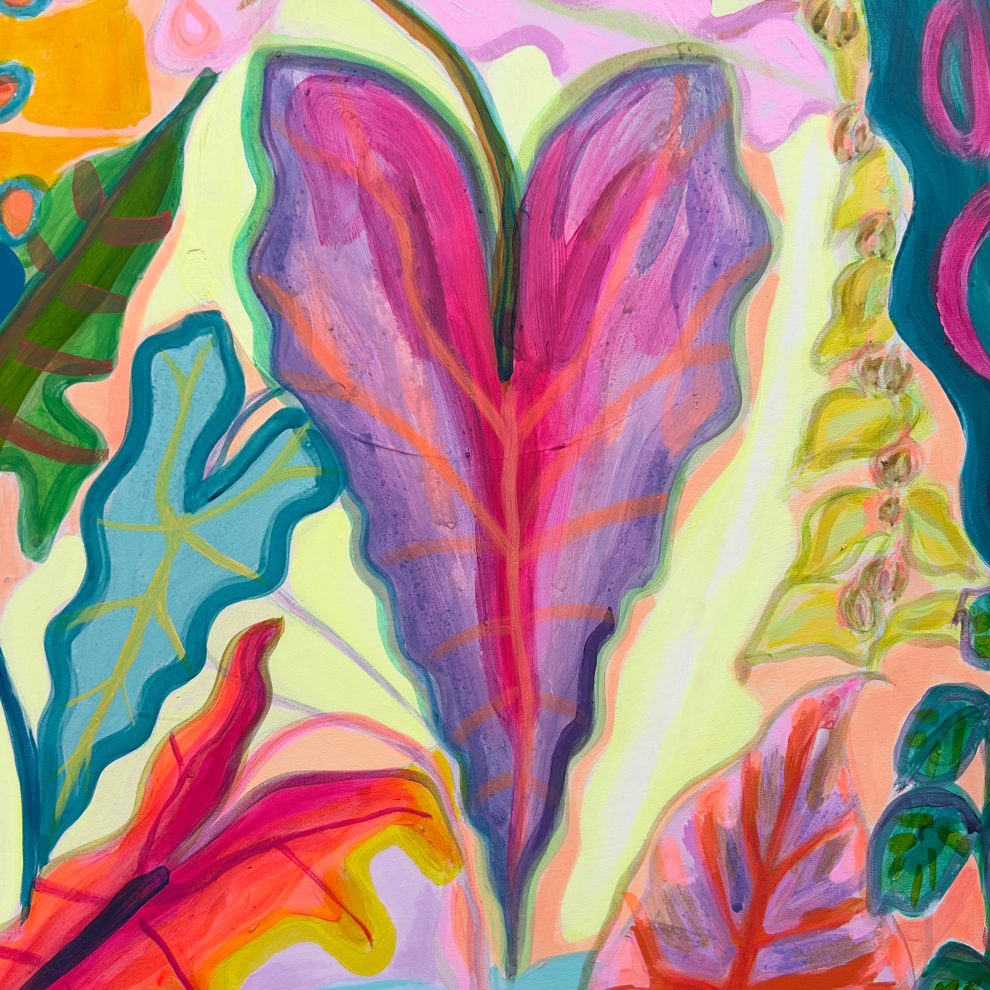Yellow shutter paper print by Kathryn Sillince Artist featuring vibrant, textured artwork with bold yellow tones and artistic details.