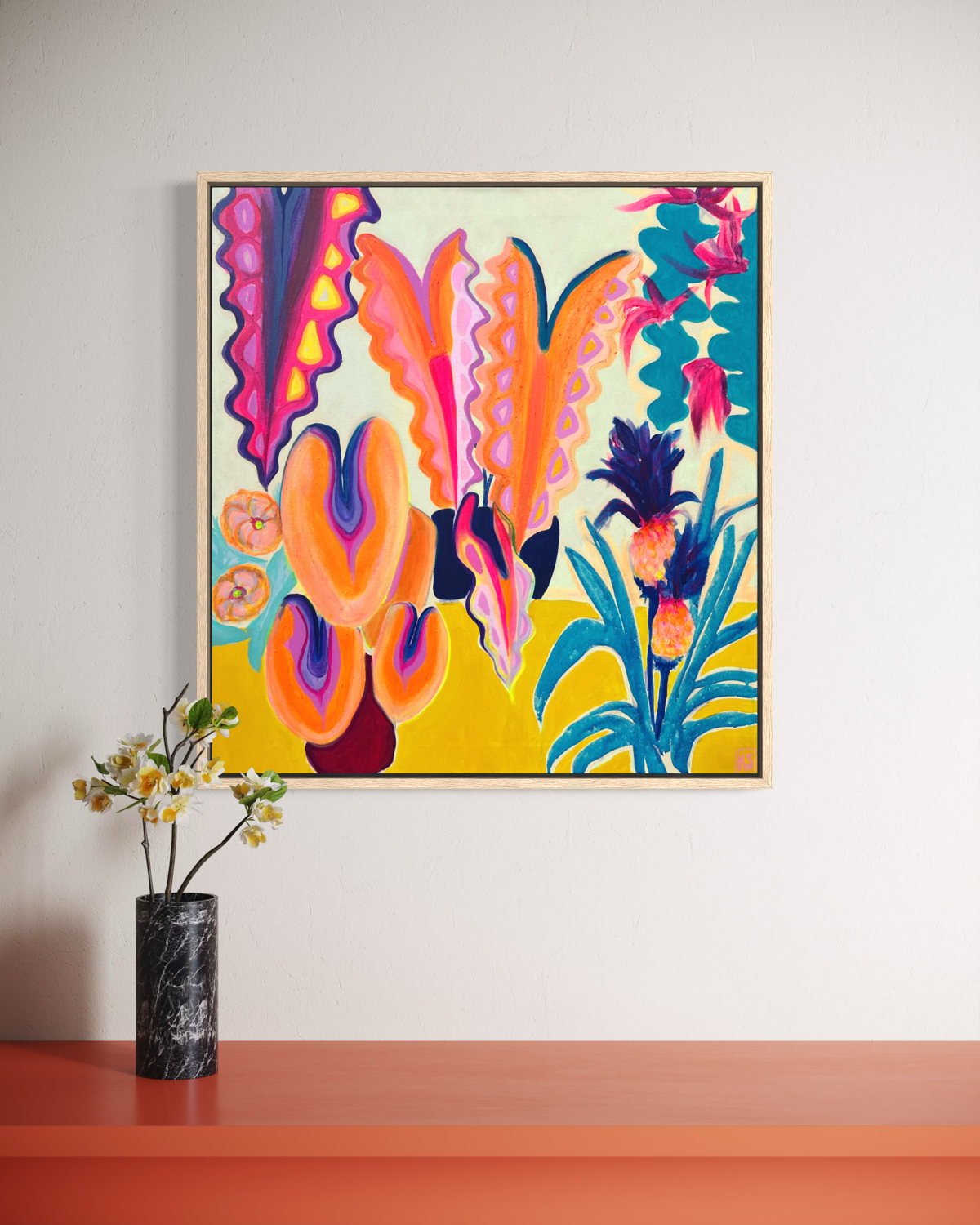 Alocasia Study V canvas print by Printumo featuring a detailed botanical illustration of an Alocasia plant.