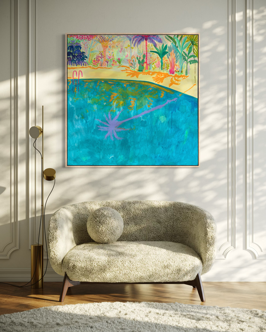 Vacation Mode 123cm x 123cm - Kathryn Sillince Artist