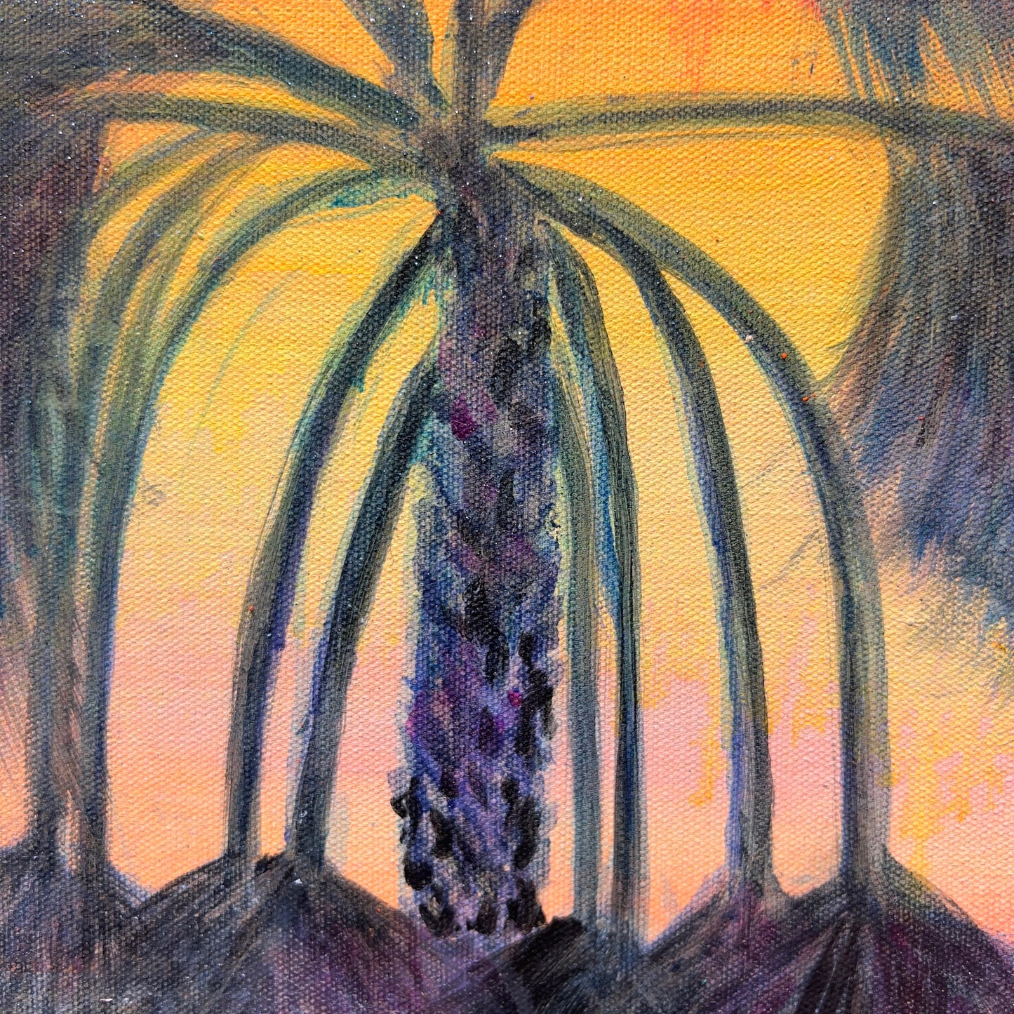 Sunset Solitude art print by Kathryn Sillince, 66cm x 81cm, showcasing a serene sunset scene with vibrant colors and peaceful landscape.