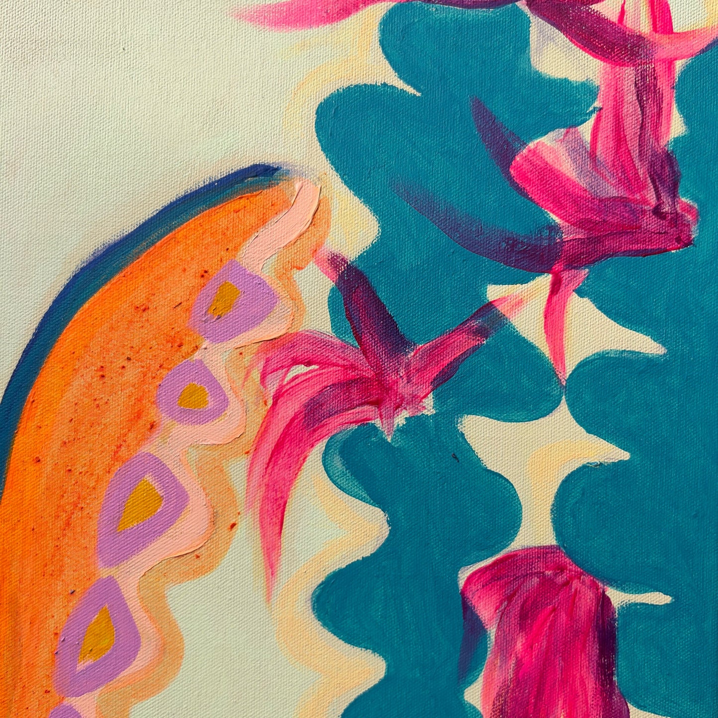 Alocasia Study V artwork by Kathryn Sillince, featuring a vibrant botanical illustration on a large canvas.
