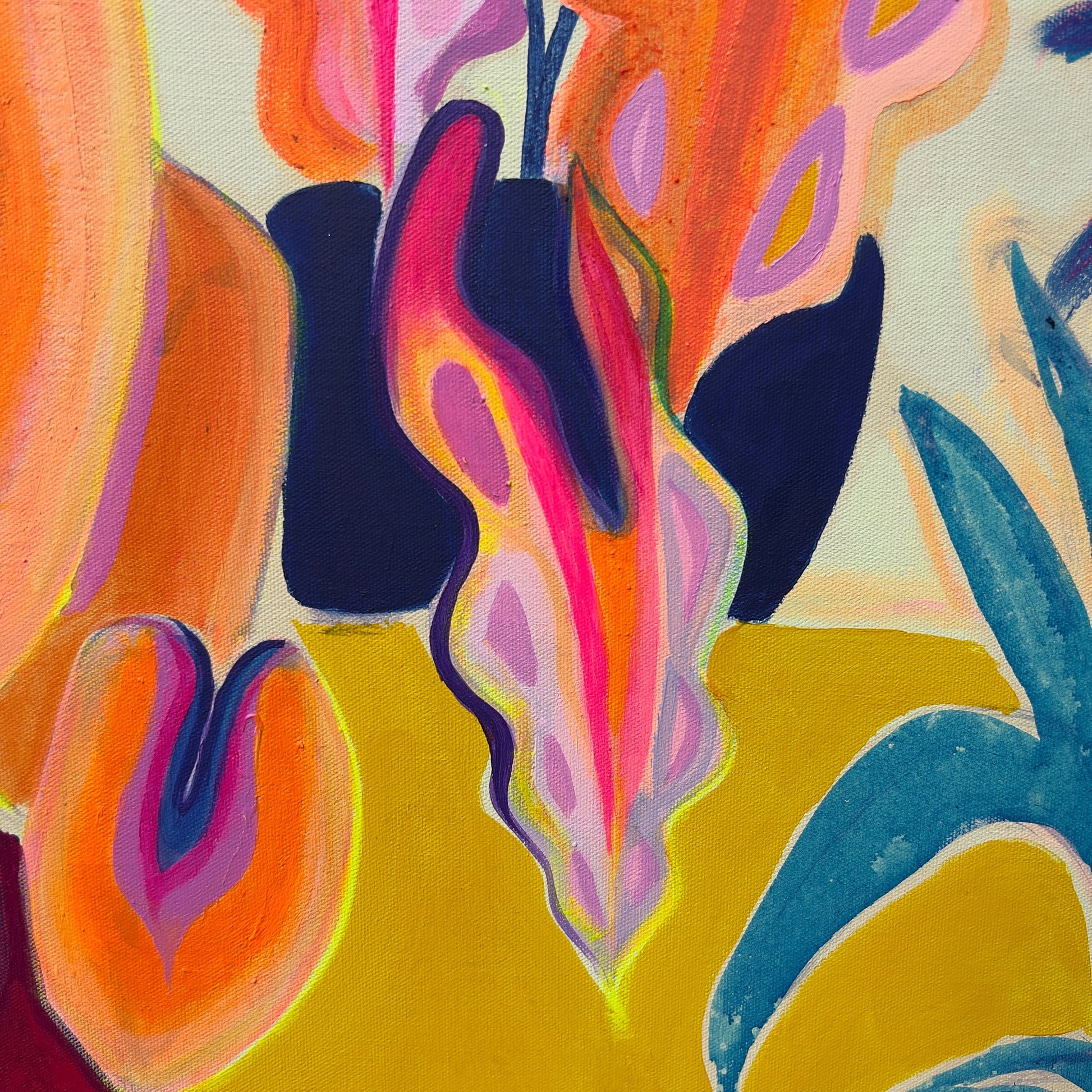 Alocasia Study V artwork by Kathryn Sillince showing detailed botanical illustration of Alocasia plant in vibrant colors.