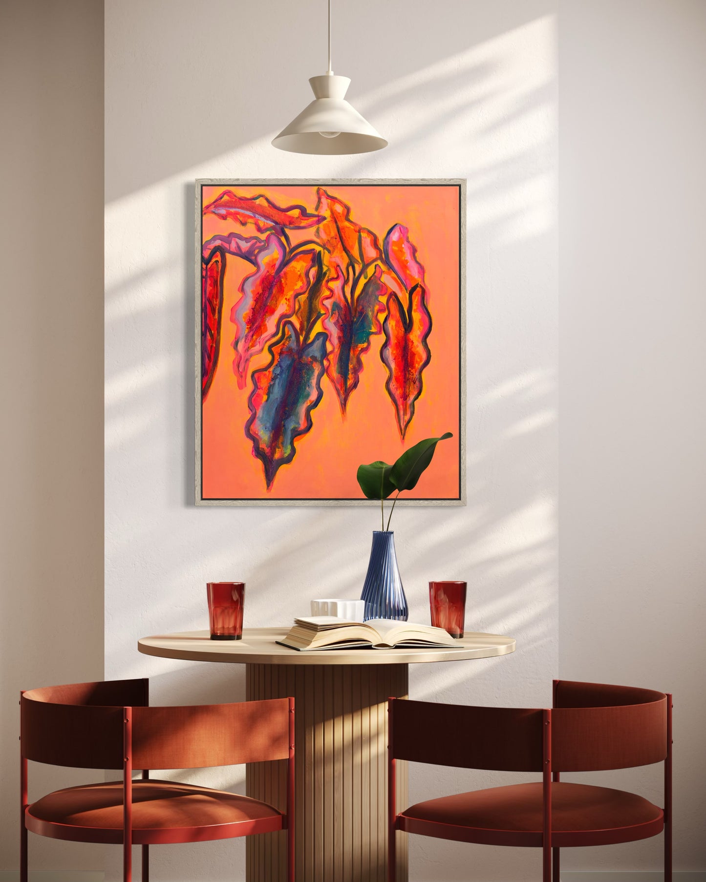Alocasia Study II artwork by Kathryn Sillince, featuring detailed botanical illustration on a 66cm x 82cm canvas