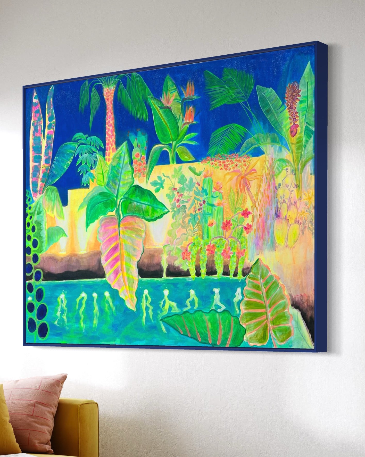Nightfall Glowpool paper print by Kathryn Sillince Artist, featuring a serene, glowing pool scene with subtle, vibrant colors.