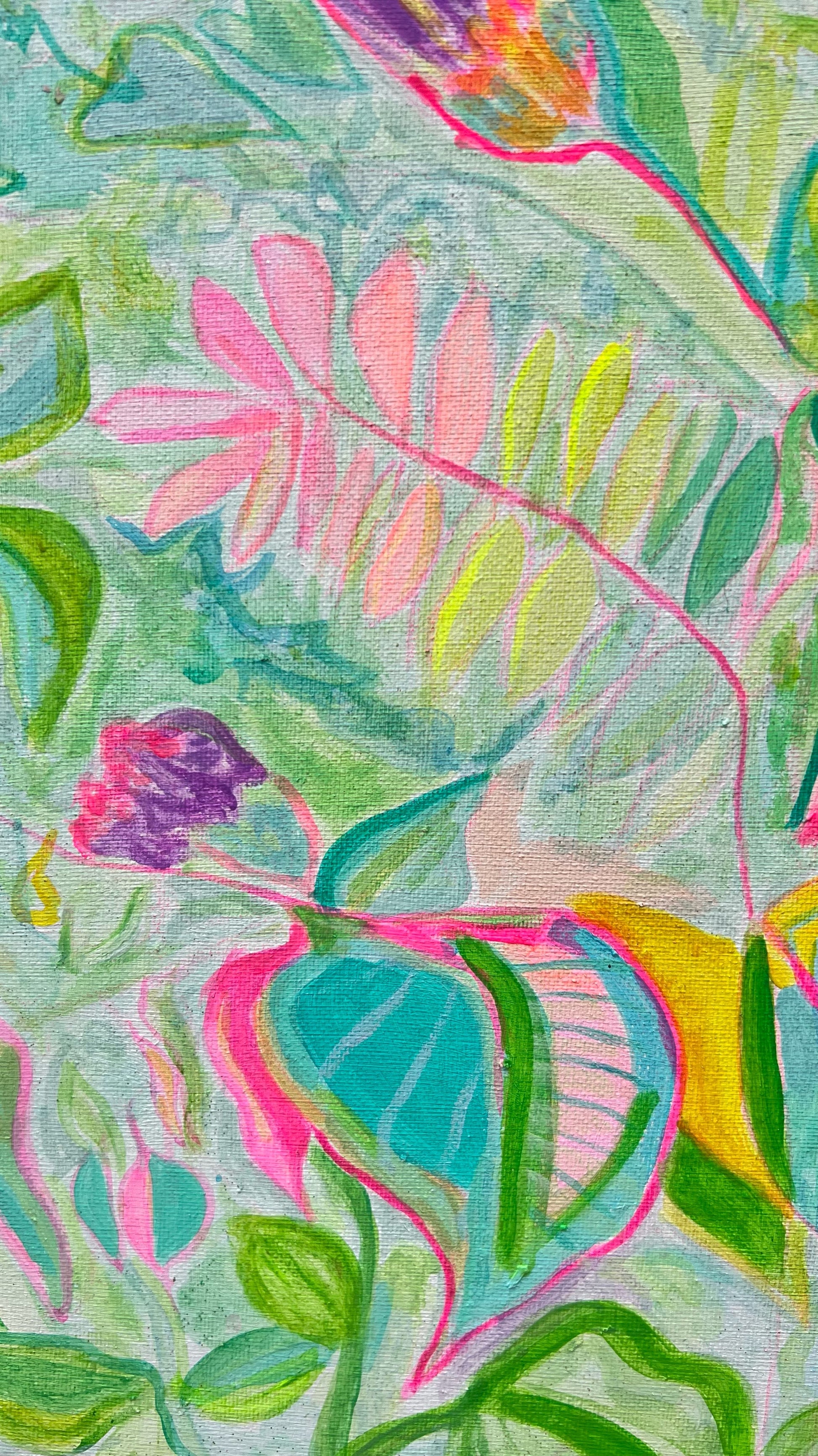 Colorful paper print titled "Apocalyptic Fanfare" by Kathryn Sillince Artist, featuring vibrant abstract design with bold shapes and textures.