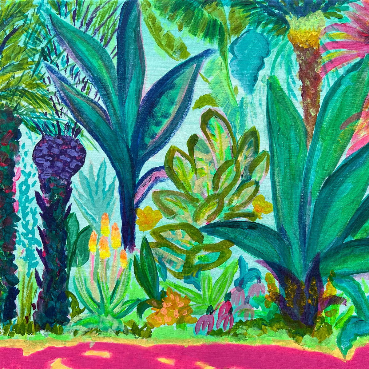Pink Shadows By The Pool 153cm x 77cm