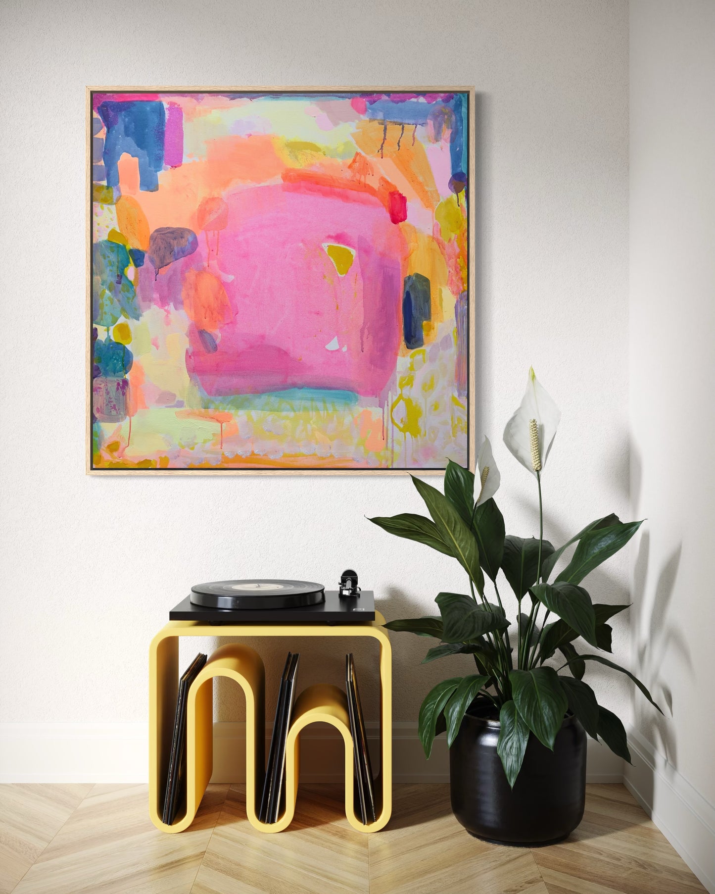 Close-up of the artwork "A Beautiful Demeanour" by Kathryn Sillince Artist, showcasing vibrant colors and detailed brushwork.