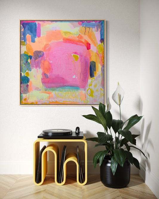 Close-up of the artwork "A Beautiful Demeanour" by Kathryn Sillince Artist, showcasing vibrant colors and detailed brushwork.