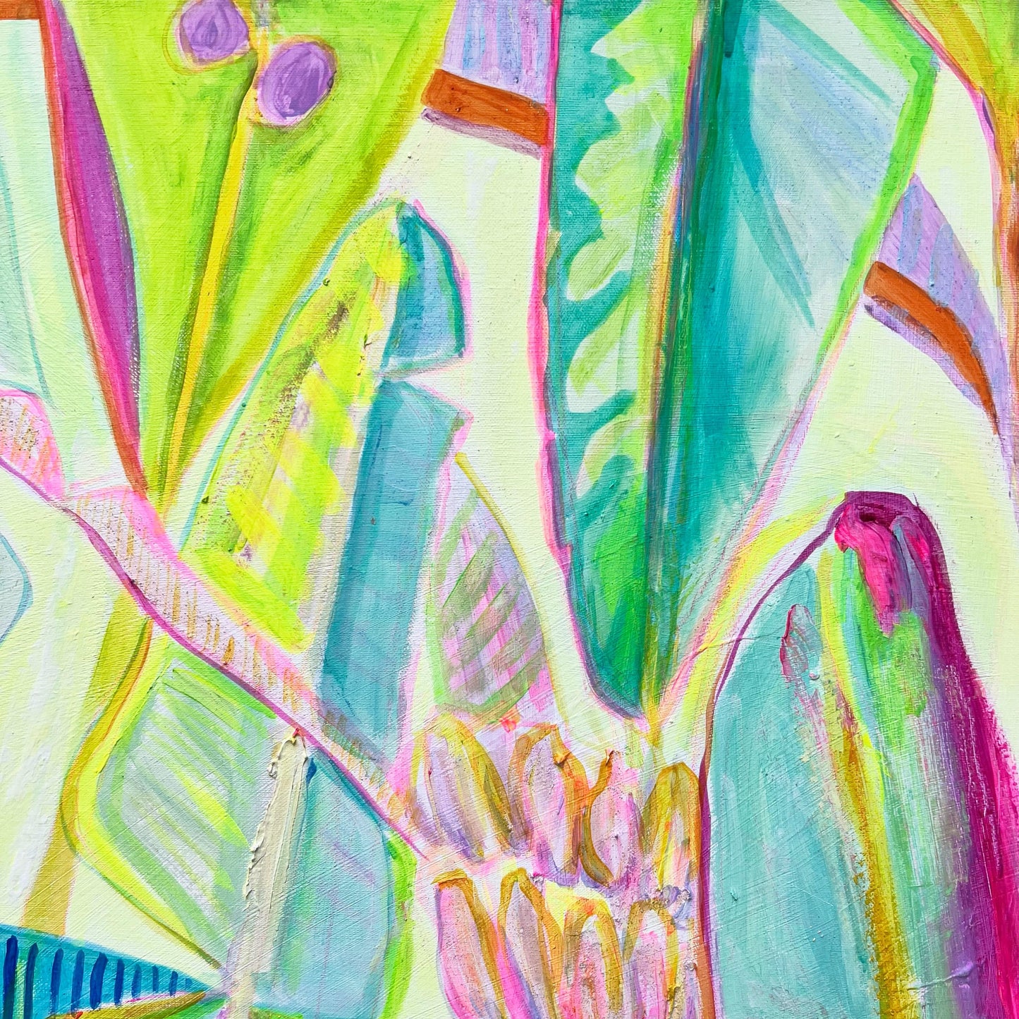'Citrus Banana'  56cm x 56cm - Kathryn Sillince Artist