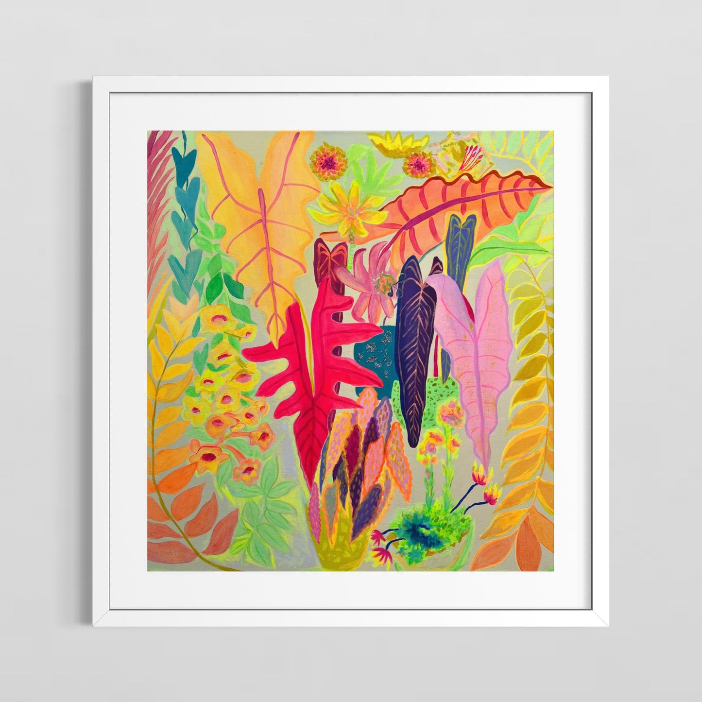 Colorful paper print titled "All Of My Favourites" by Kathryn Sillince Artist featuring vibrant, detailed illustrations on white paper.