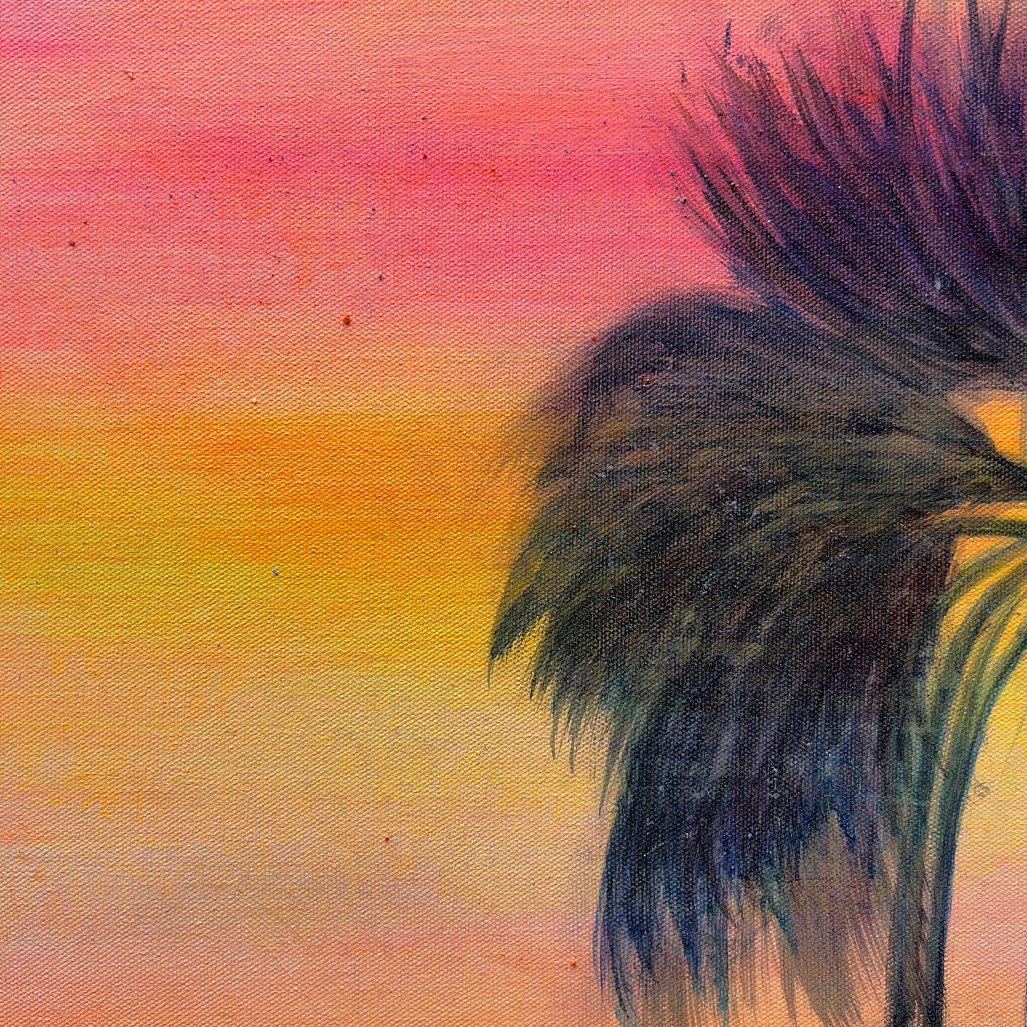 Sunset Solitude artwork by Kathryn Sillince, a 66cm x 81cm scenic painting featuring warm sunset hues and tranquil landscape.