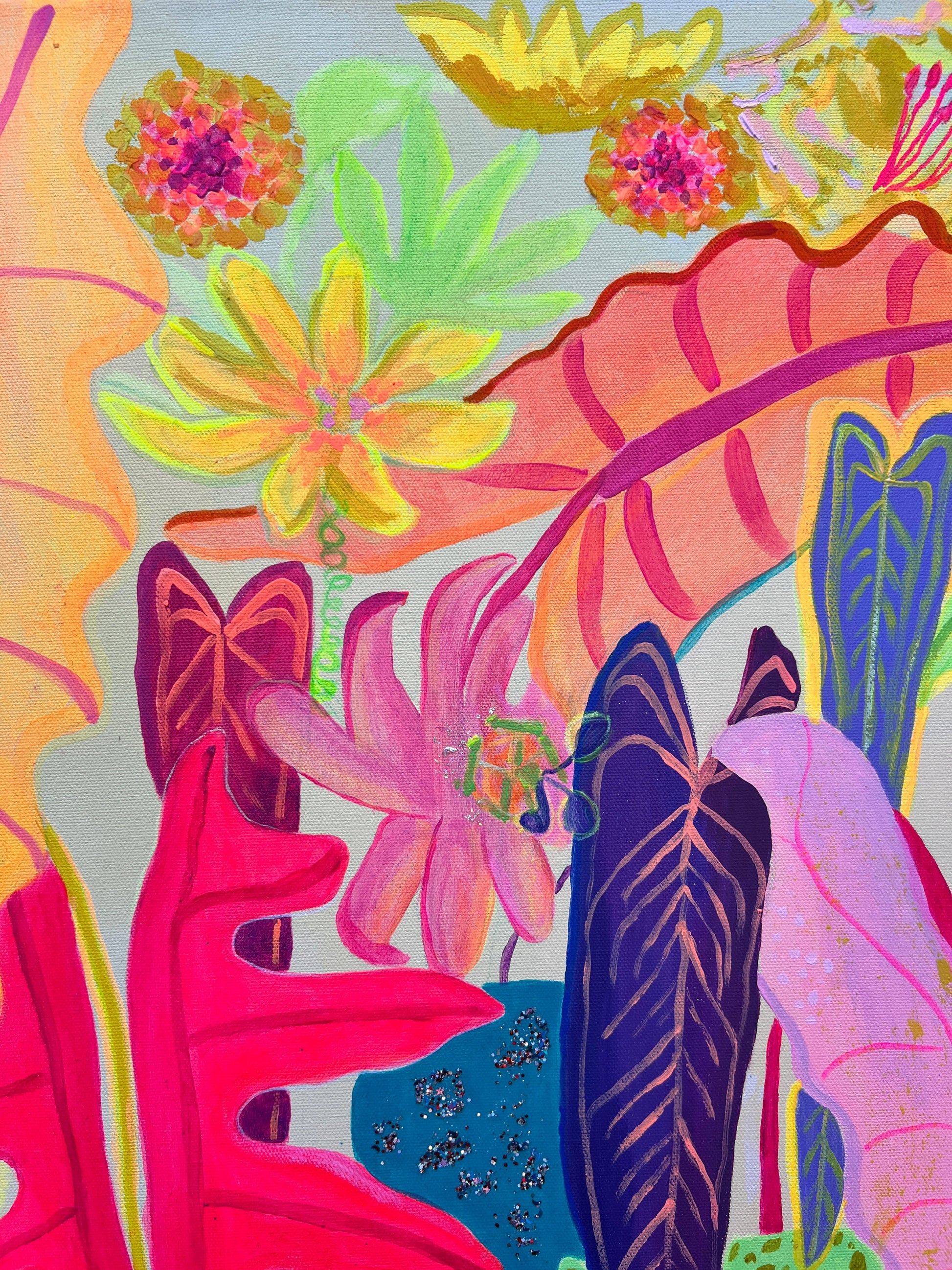 Colorful paper print titled "All Of My Favourites" by Kathryn Sillince Artist, featuring vibrant, whimsical designs.