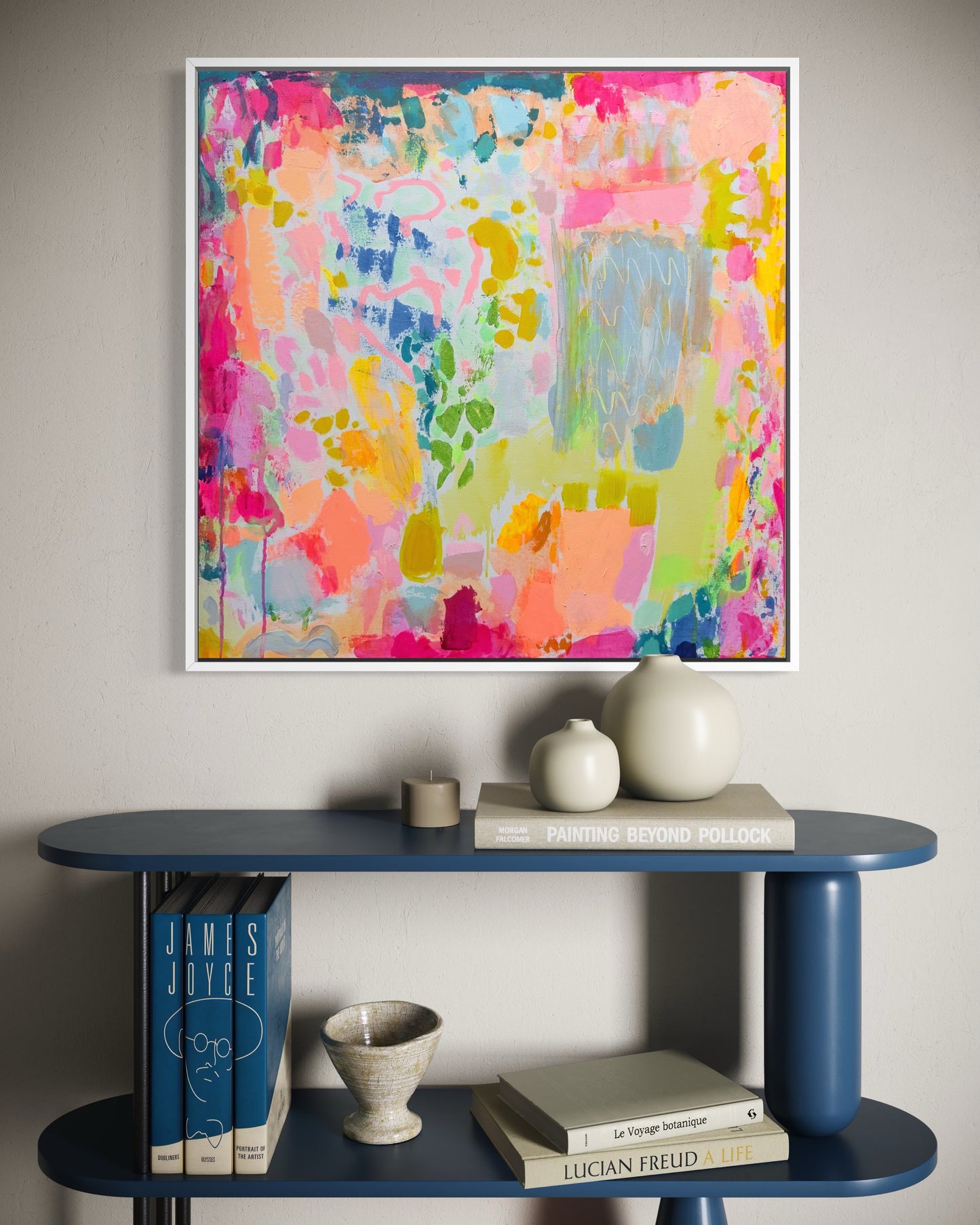 Leopards CAN Change Their Spots 90cm x 90cm artwork by Kathryn Sillince Artist featuring a leopard print design on canvas.