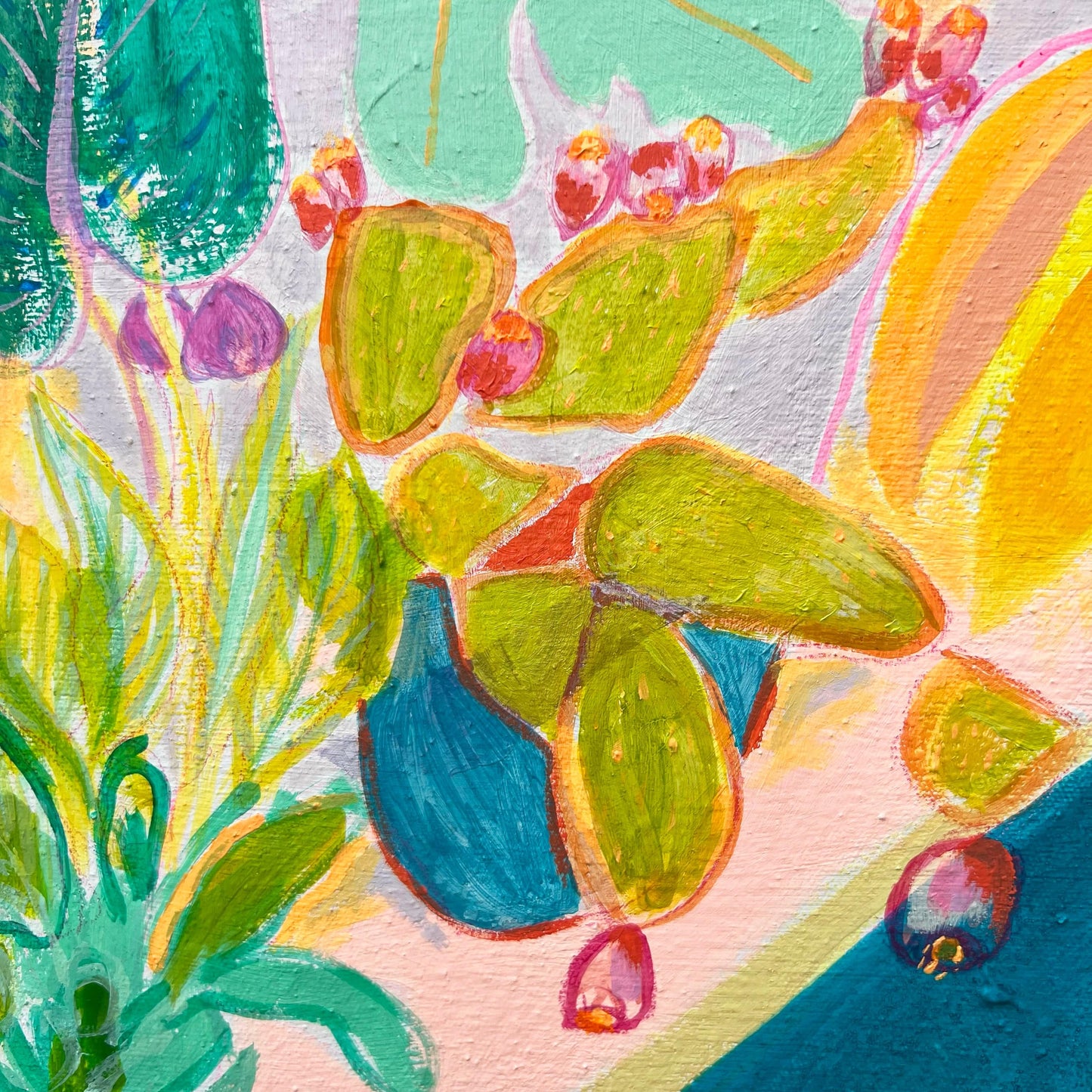 'Endless Summer By The Pool'  60.5cm x 60.5cm - Kathryn Sillince Artist