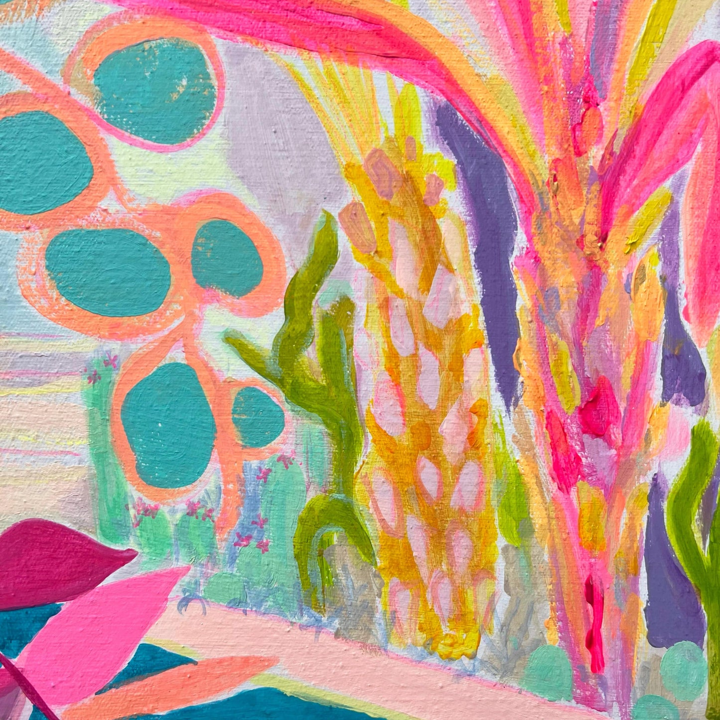 'Endless Summer By The Pool'  60.5cm x 60.5cm - Kathryn Sillince Artist