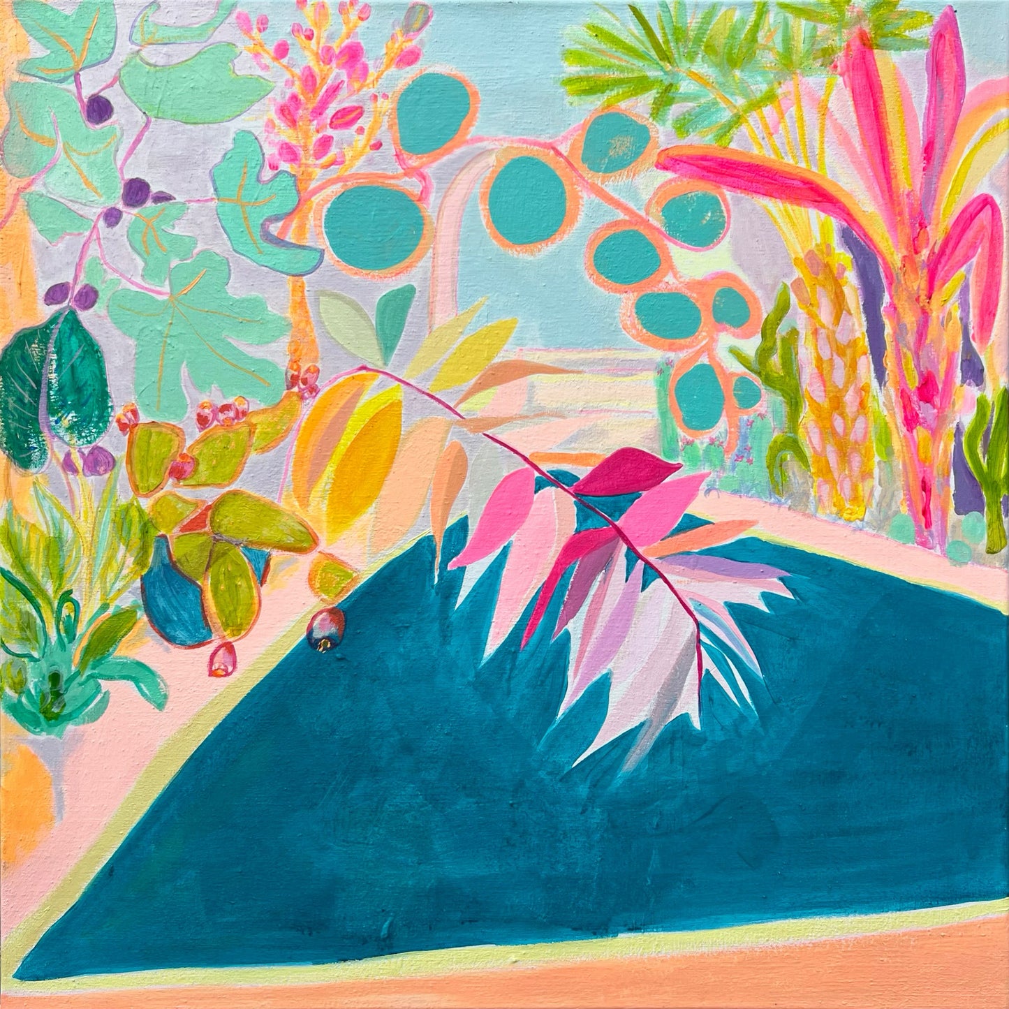 Botanical print set by Kathryn Sillince featuring 'Endless Summer By The Pool' and 'Vacation Anticipation' artwork.