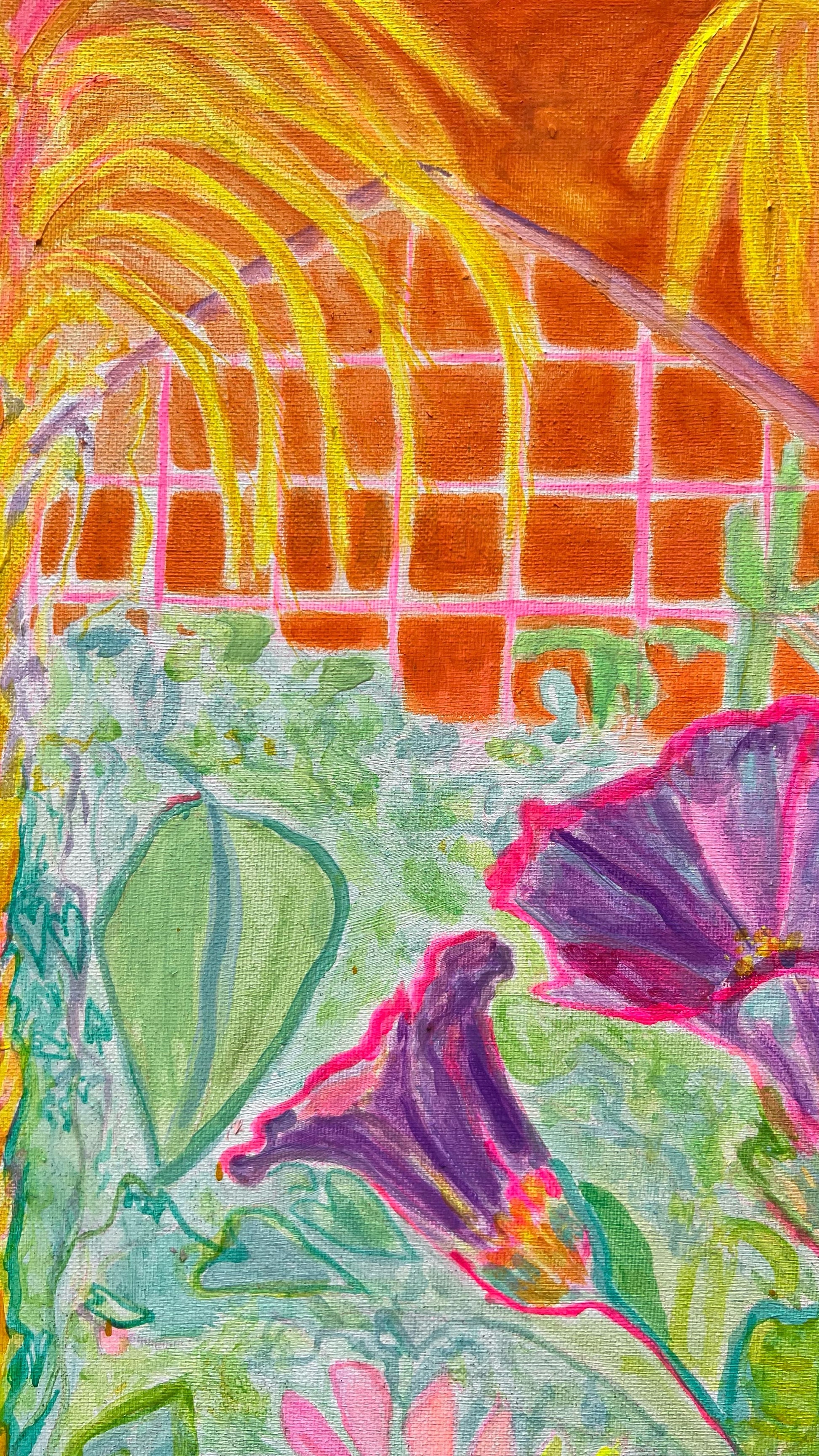 Colorful paper print titled 'Apocalyptic Fanfare' by Kathryn Sillince Artist, featuring vibrant abstract design and intricate patterns.