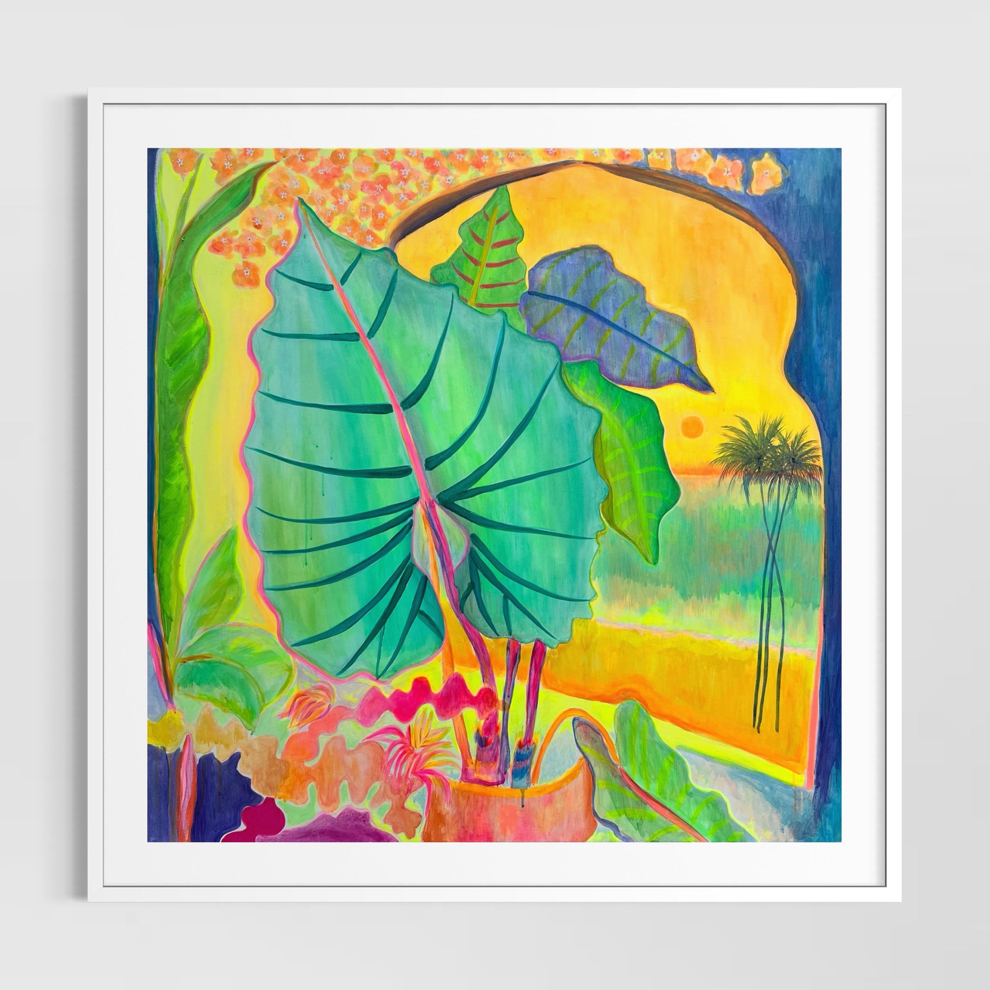 Colorful paper print titled "The Best Rays Of The Day" by Kathryn Sillince Artist, featuring vibrant abstract sunray designs.